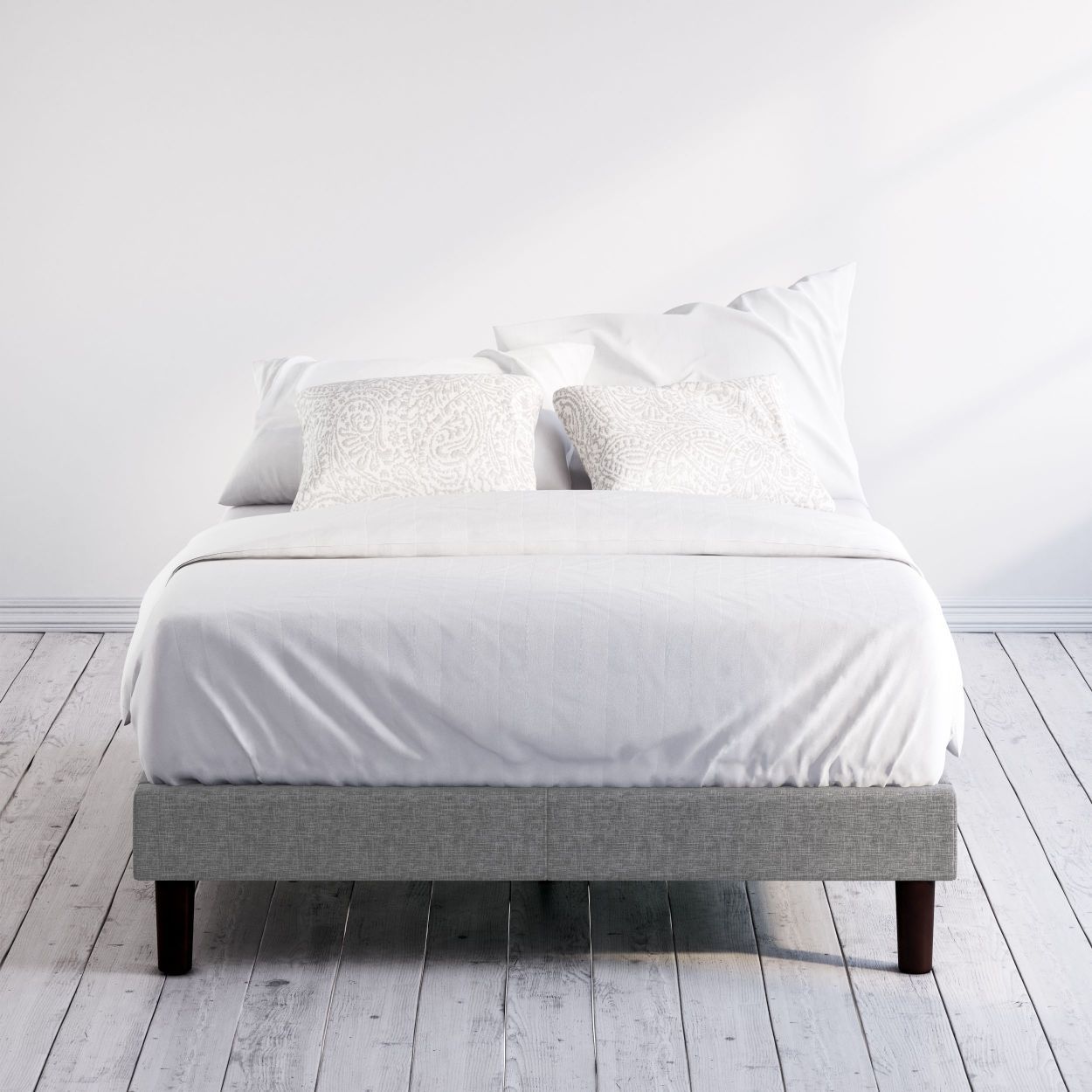 Zinus curtis upholstered platform bed frame top