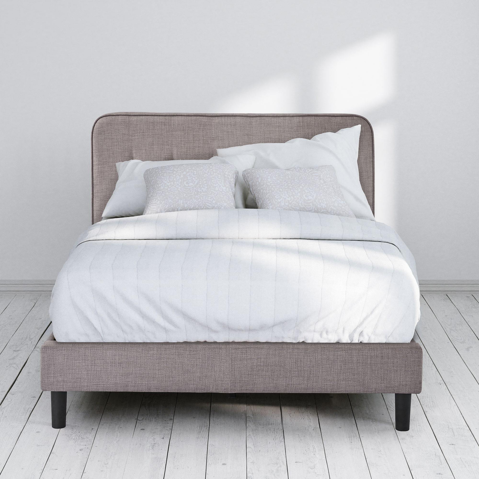 Melodey Upholstered Platform Bed Frame with USB Ports – Zinus