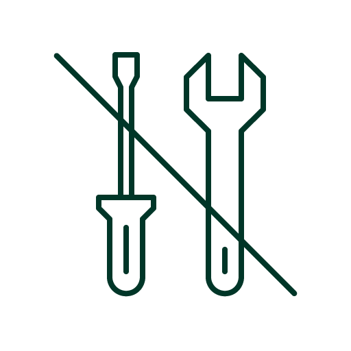 Easy assembly icon indicating tool-free setup for Zinus furniture.