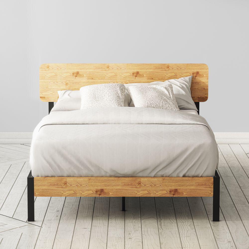 olivia metal and wood platform bed frame