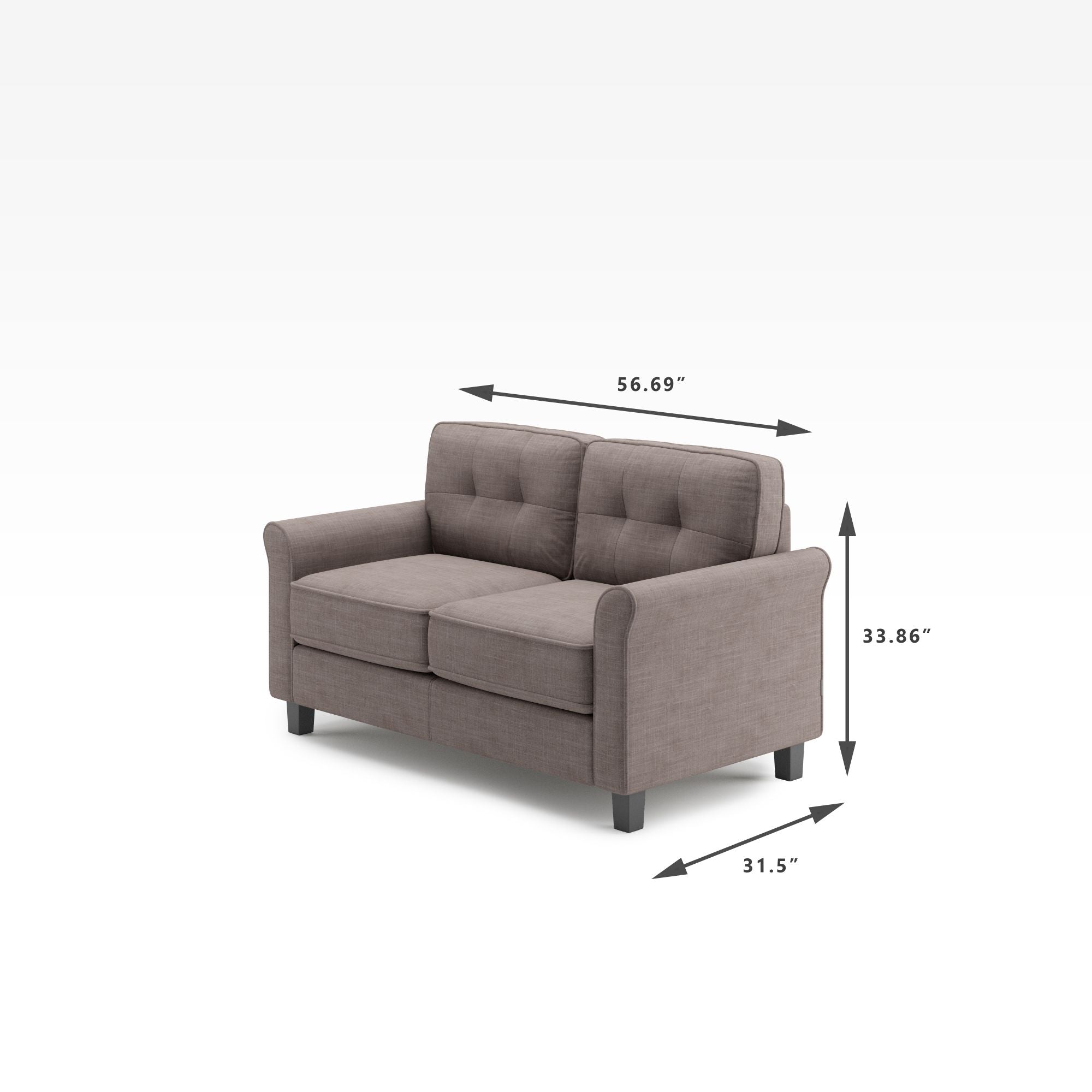 Sayan Traditional Loveseat Dimension