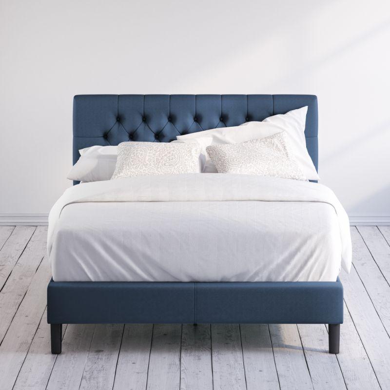 Misty upholstered Platform bed frame Blue