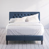 Misty upholstered Platform bed frame Blue