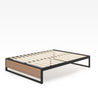 14 inch Suzanne Metal and Wood Platform Bed frame Quarter