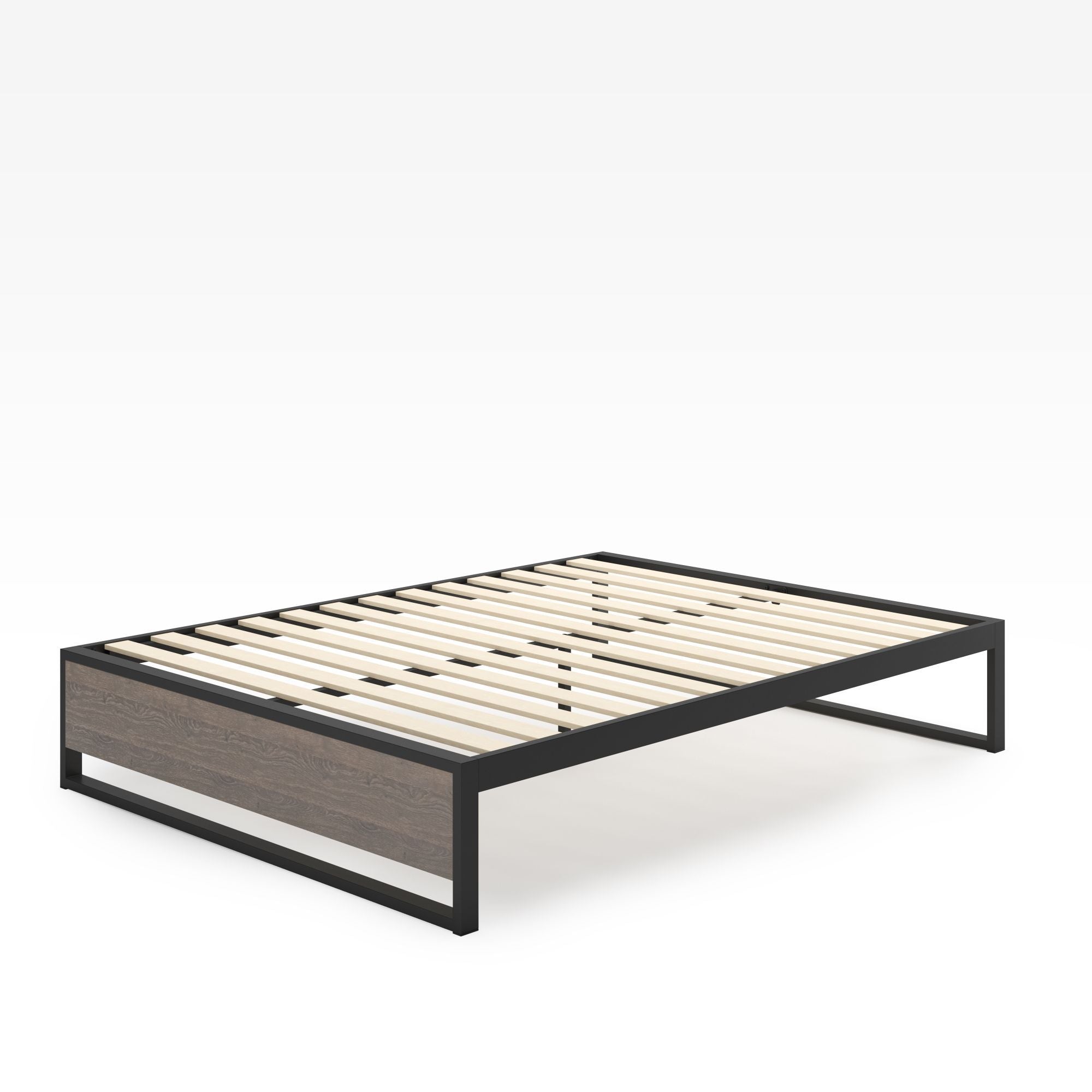 14 inch Suzanne Metal and Wood Platform Bed Quarter