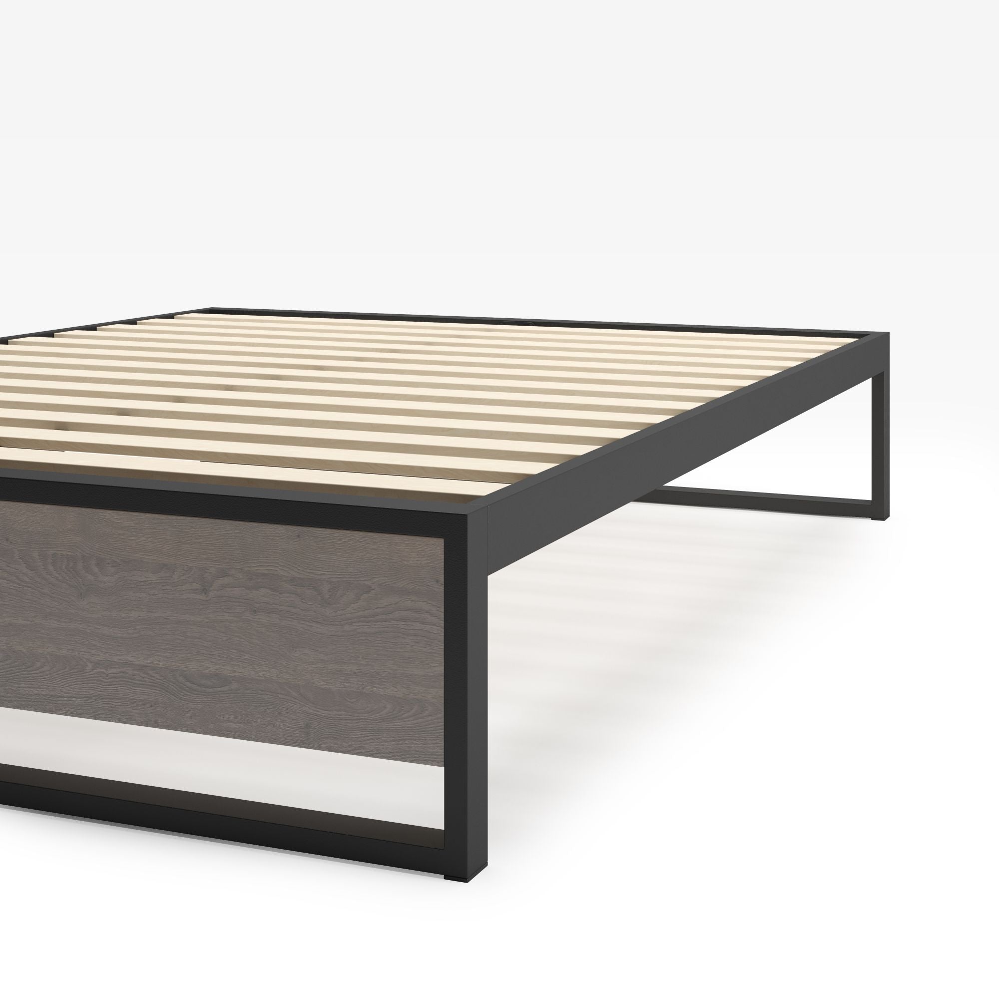 14 inch Suzanne Metal and Wood Platform Bed FrameDetail