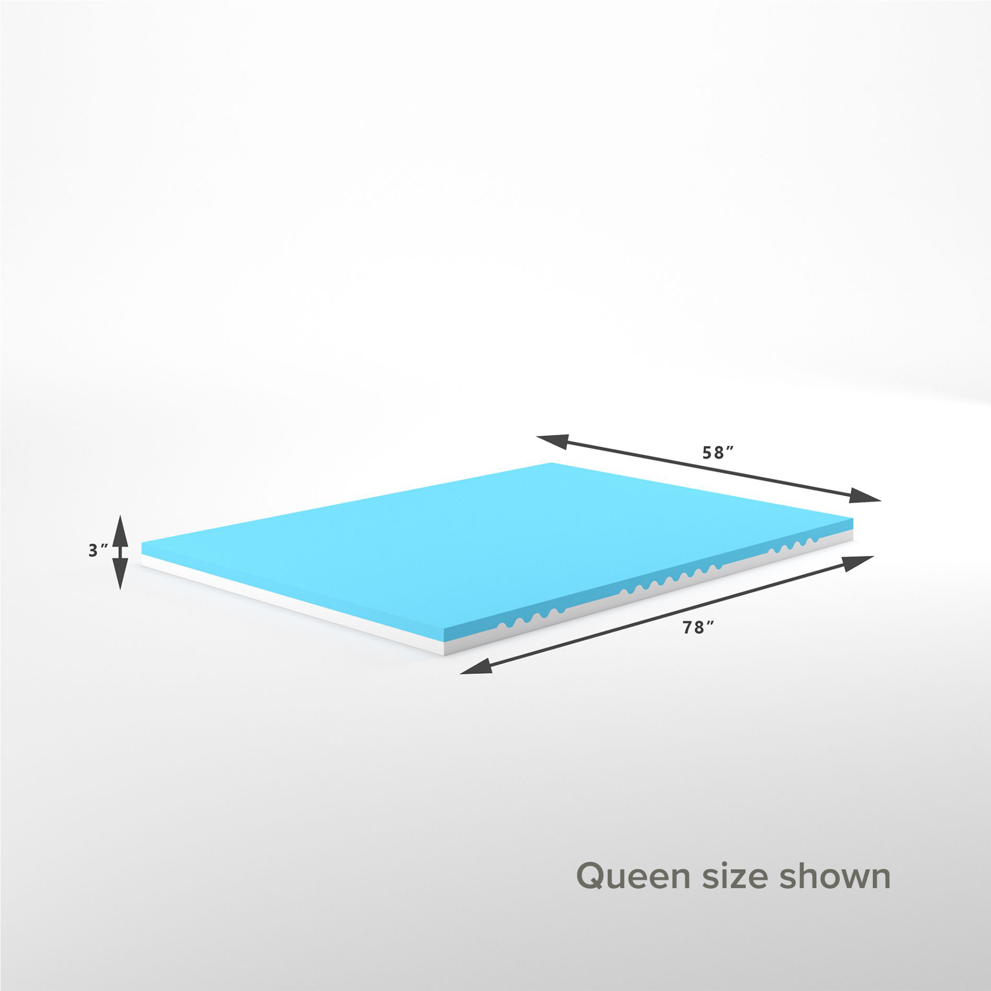 Lumbar Support TorsoTec Memory Foam Mattress Topper Zinus