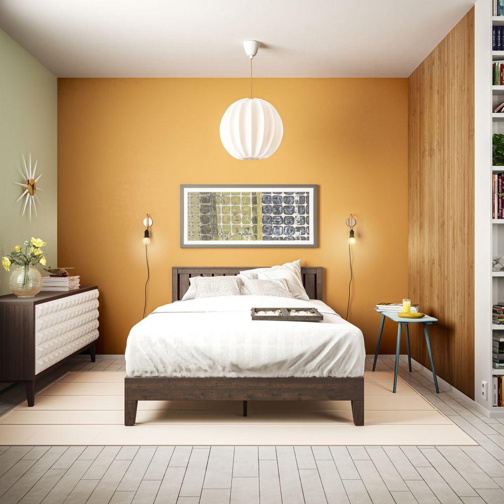 Vivek Deluxe Wood Platform Bed Frame Zinus