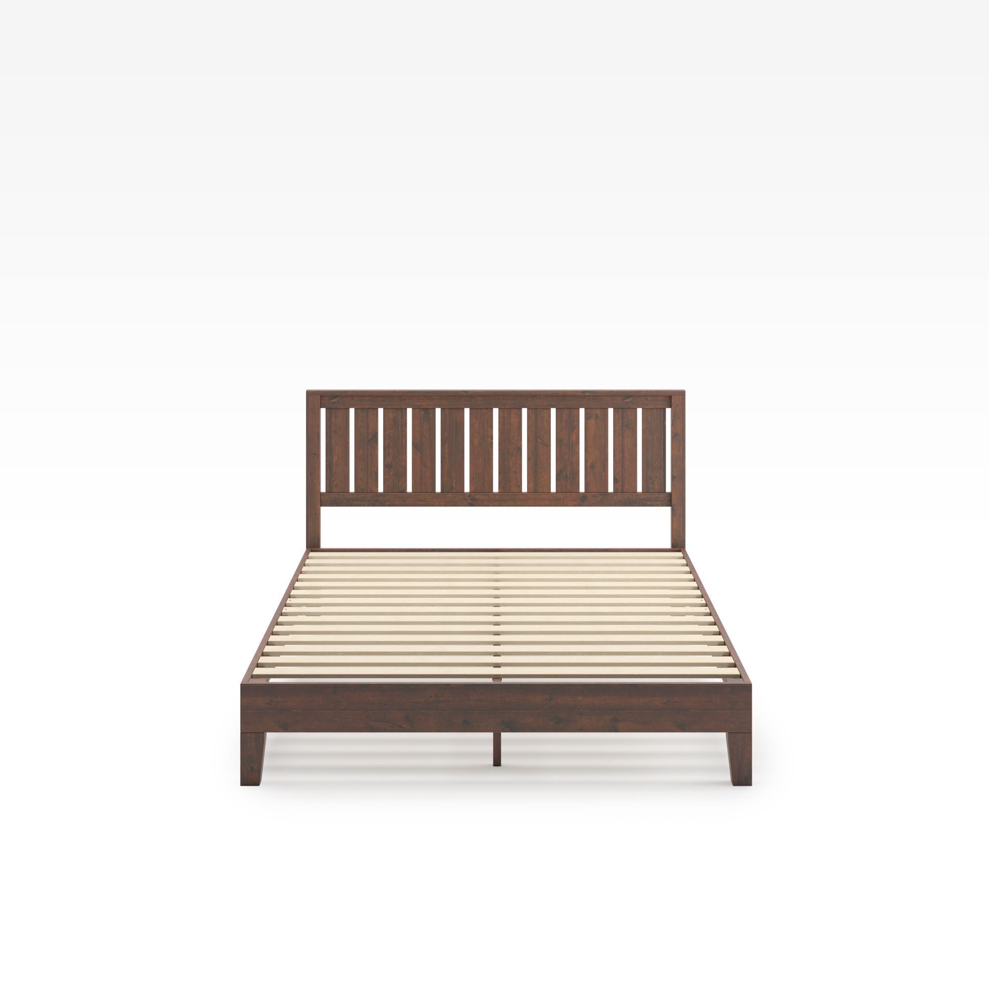 Vivek Deluxe Wood Platform Bed frame Front