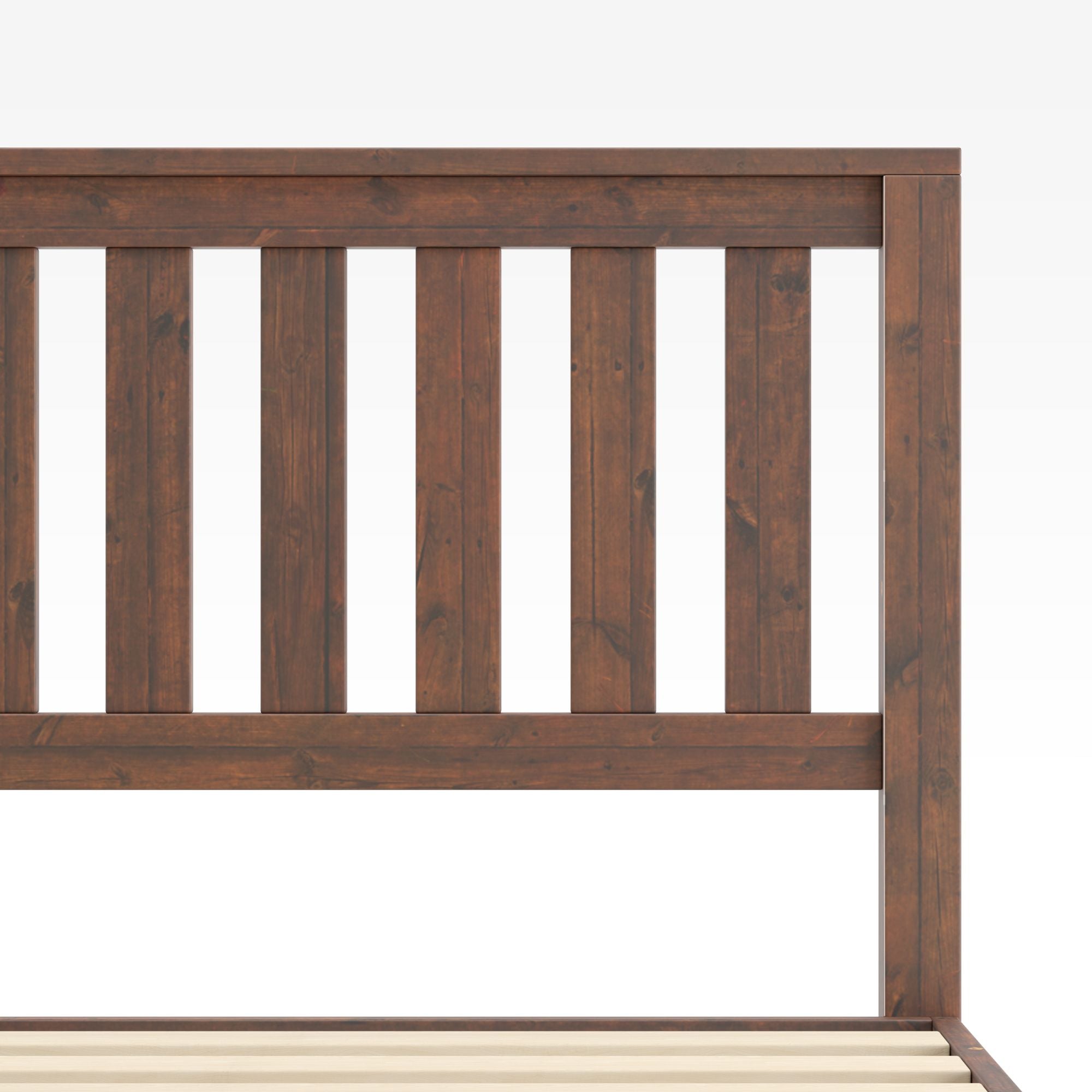 Vivek Wood Platform Bed frame Headboard