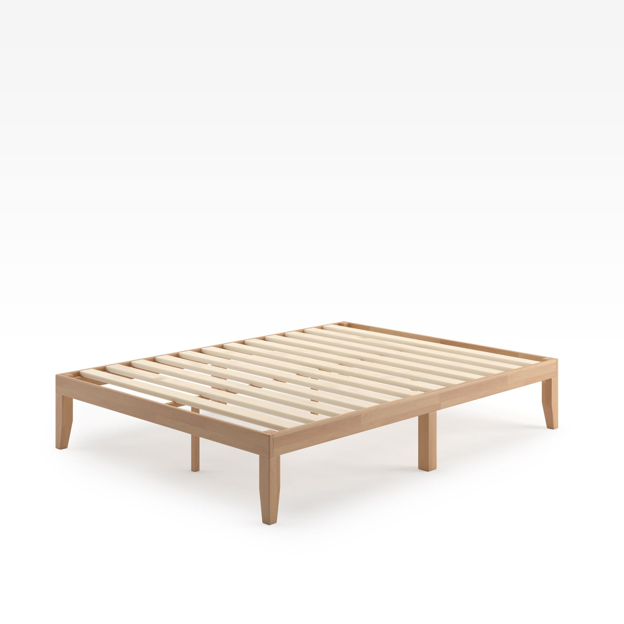 Moiz wood platform bed frame brown