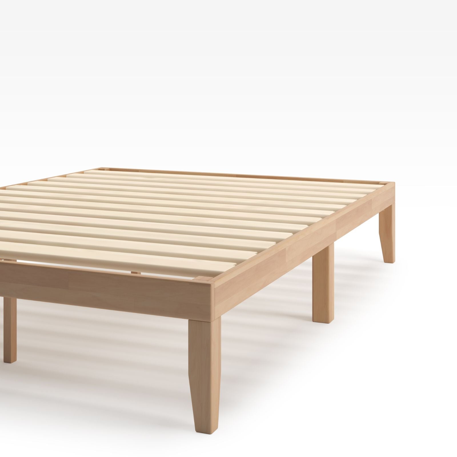 Moiz wood platform bed frame brown