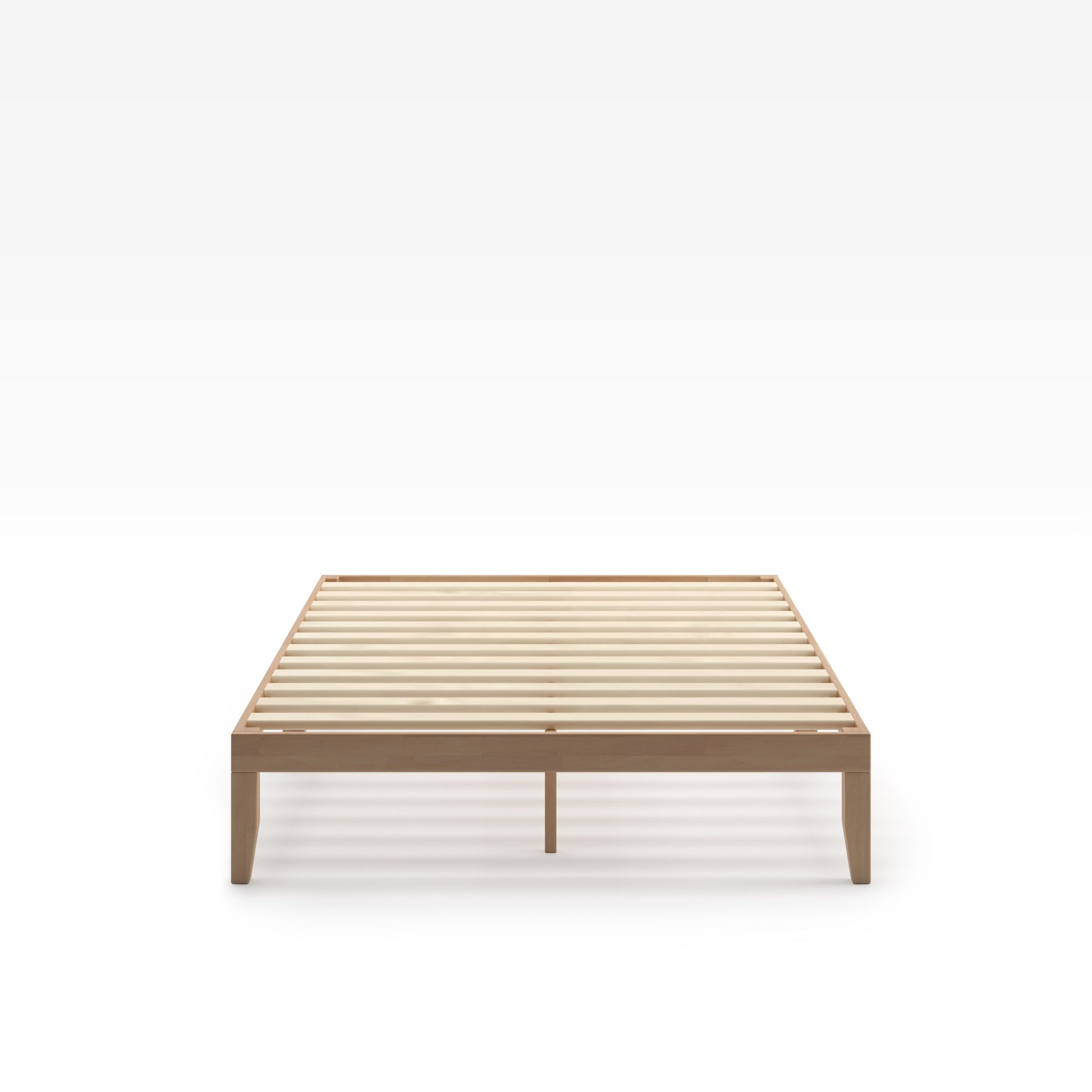 Moiz wood platform bed frame brown