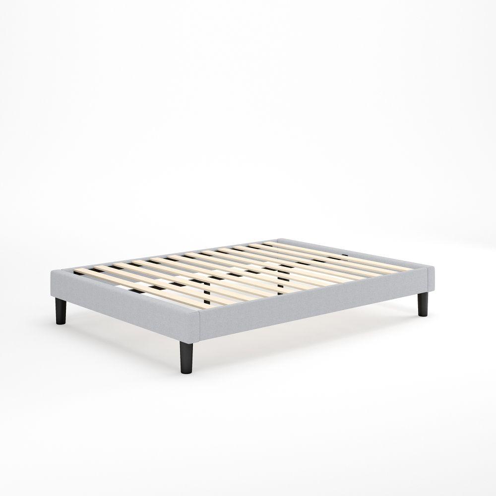 Zinus curtis grey upholstered online platform bed frame