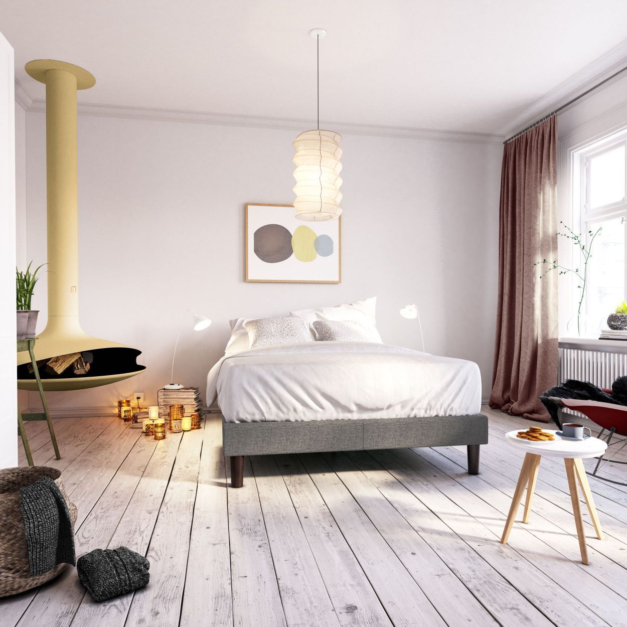 Curtis Upholstered Platform bed frame