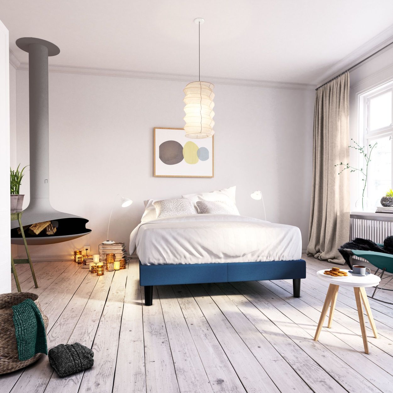 Curtis Upholstered Platform bed frame