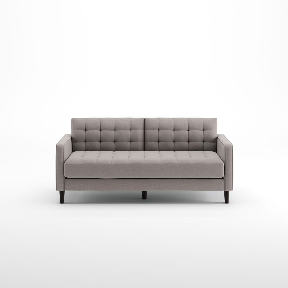 Zinus Mid-Century Upholstered 76in Sofa/Living Room Couch, Stone Grey Weave