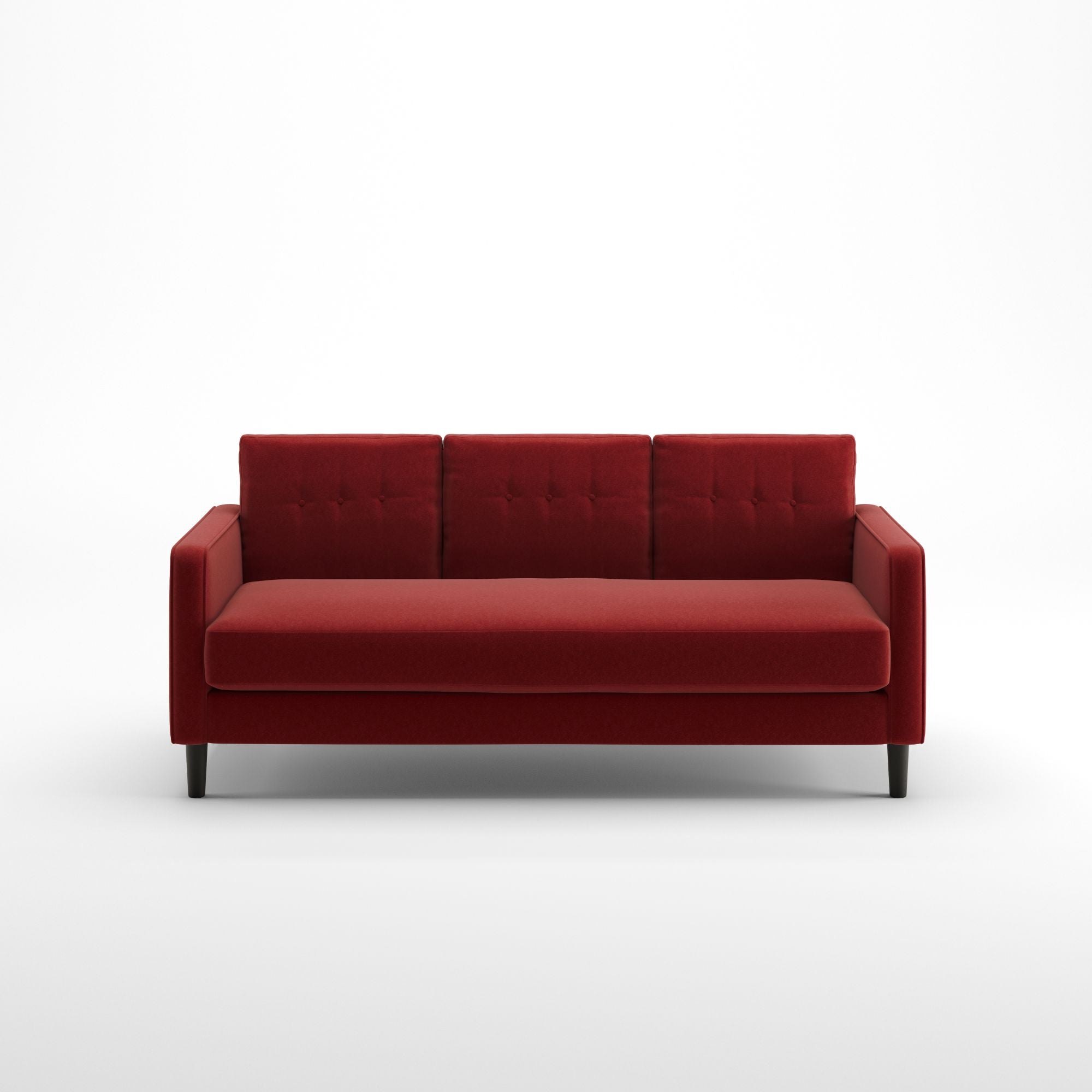 Zinus Mikhail Mid-Century Upholstered 76.4 Inch Sofa Ruby Red Weave