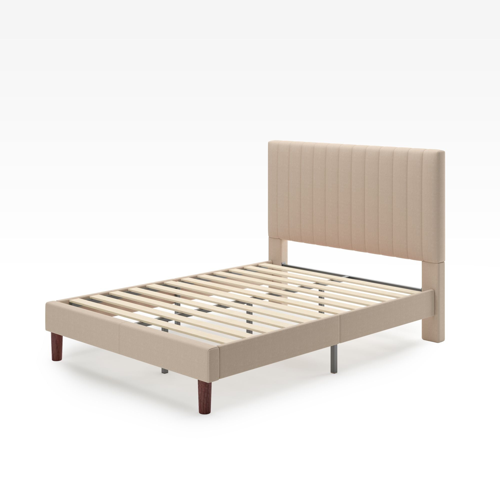 Debi Upholstered Platform Bed frame Quarter
