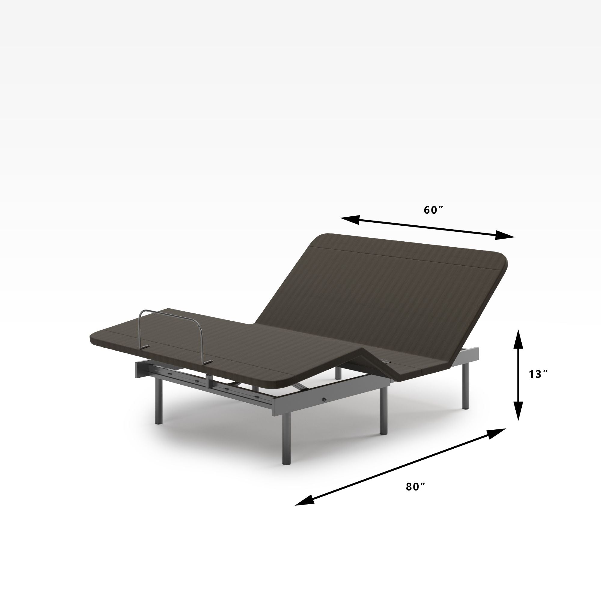 Upholstered Adjustable Bed Frame with Wireless remote Quarter Dimensions