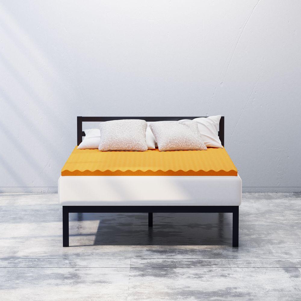 Copper Cooling Wave Dynamics Memory Foam Mattress Topper Zinus