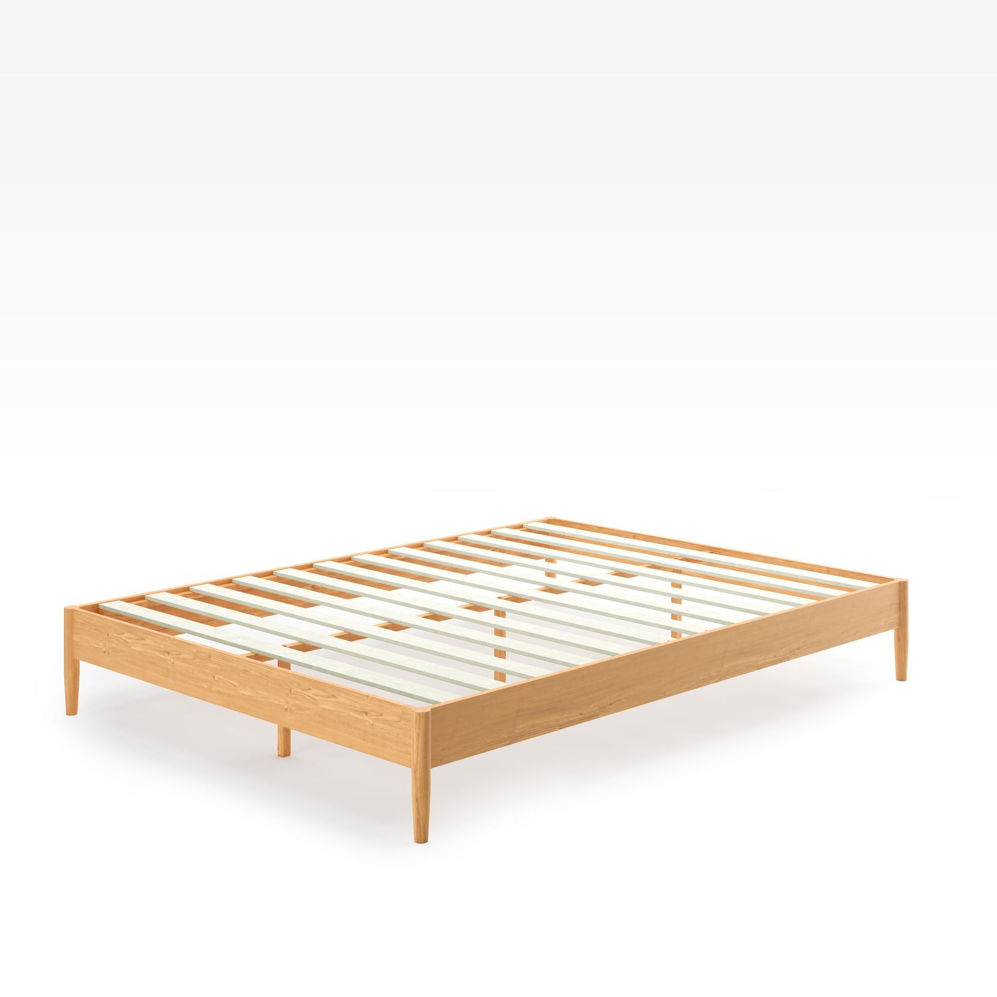 Amelia Wood Platform Bed Quarter
