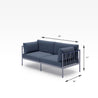metal frame sofa Quarter Dimensions
