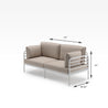 Ellen Metal Frame Sofa Quarter Dimensions
