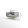 Janelle Metal Frame Loveseat Dimension