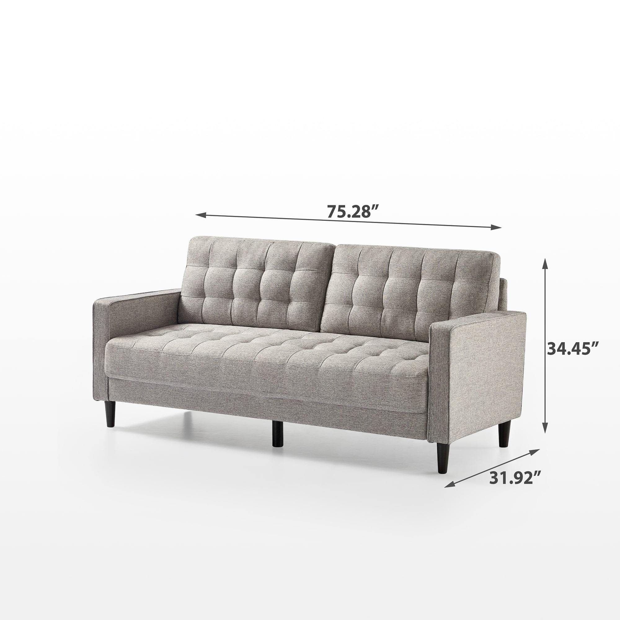 Benton Mid-Century Sofa Soft Grey dimensions