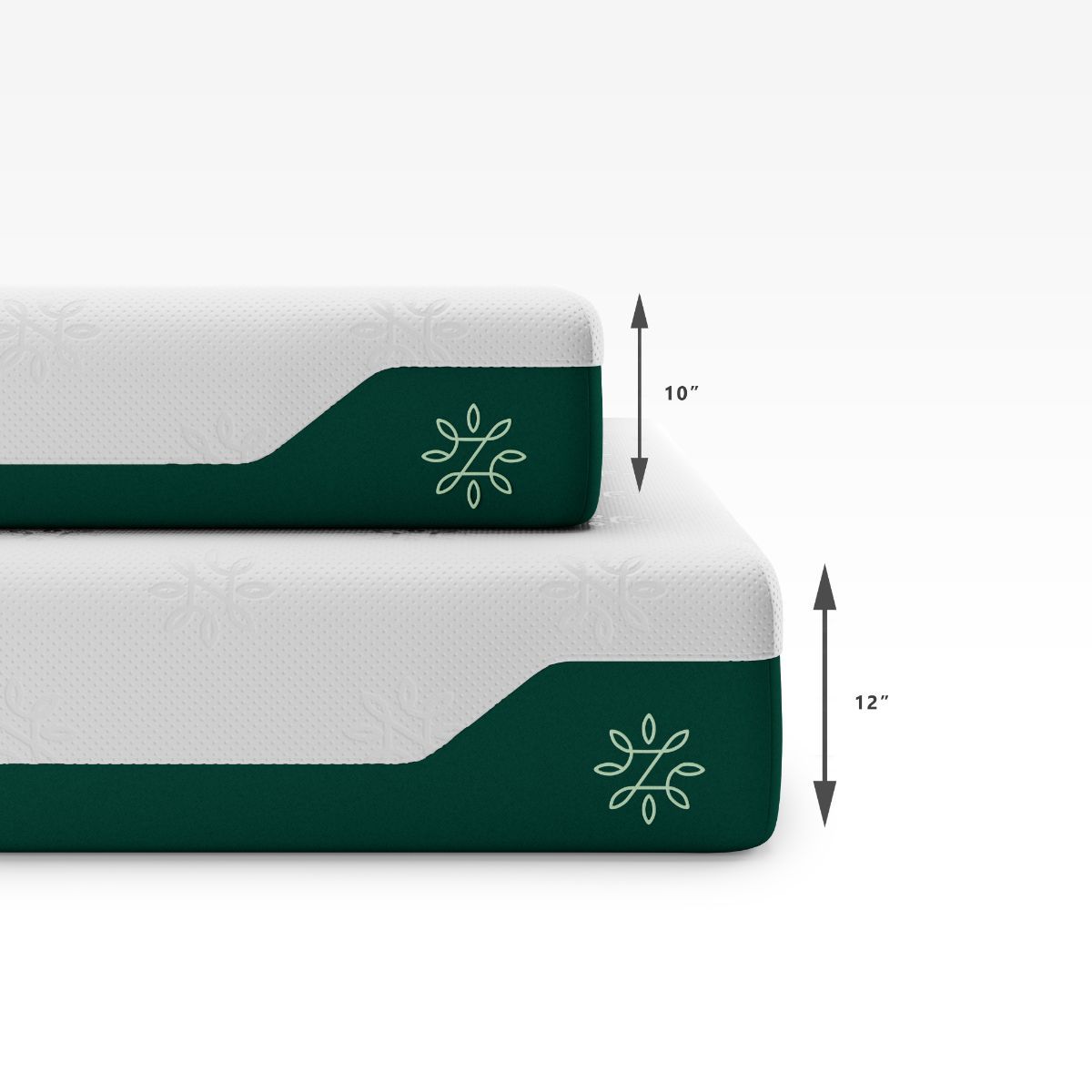 Cooling Gel Memory Foam mattress profile heights