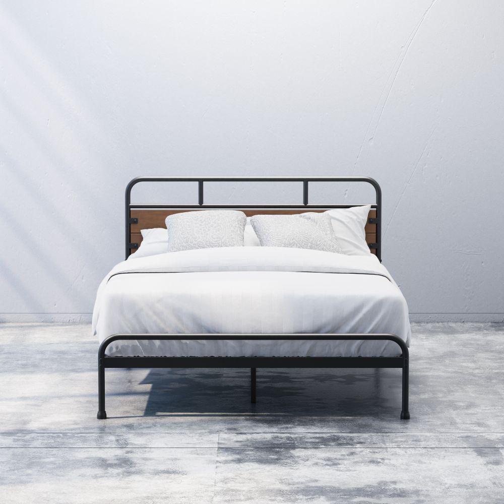 Eli Metal and Wood Platform Bed