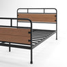 Eli Metal and Wood Platform Bed with Footboard quarter close up