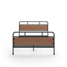 Eli Metal and Wood Platform Bed with Footboard
