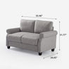 Josh Traditional Loveseat soft grey dimensions