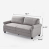 Josh Traditional Sofa soft grey dimensions