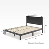 Santiago Wood Platform Bed Quarter queen size Dimensions