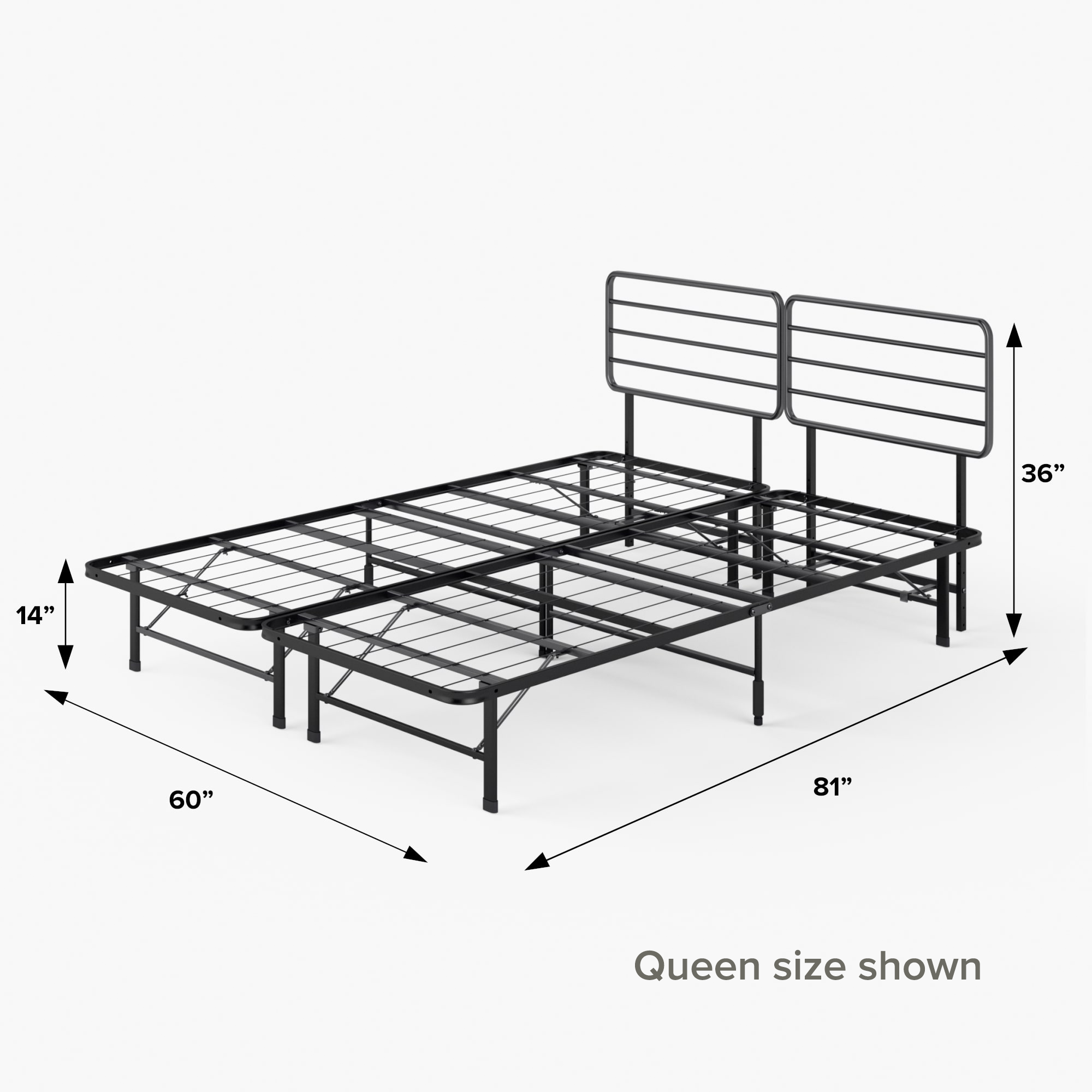 SmartBase Mattress Foundation with Headboard queen size shown