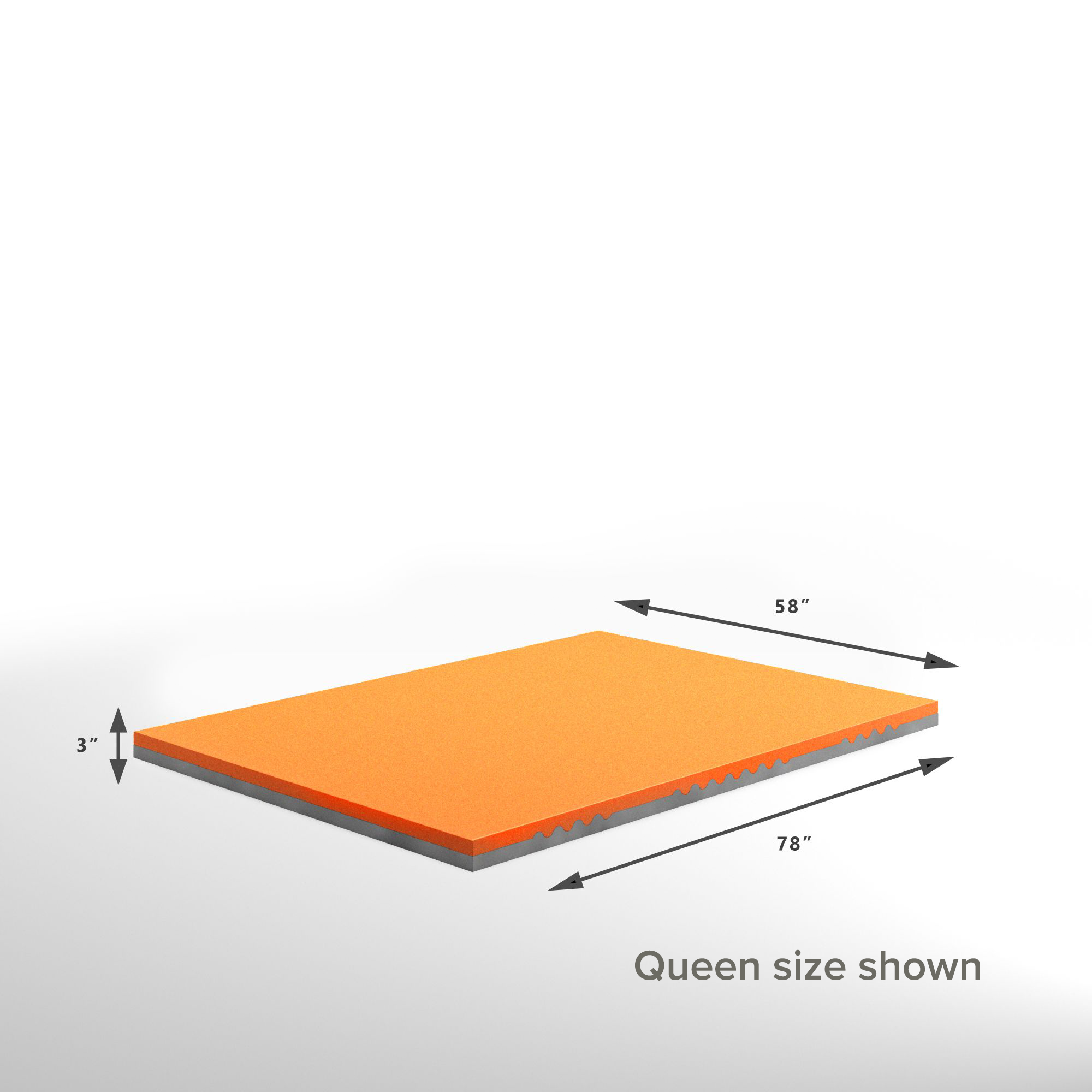 Lumbar Support TorsoTec Copper Memory Foam Mattress Topper dimensions