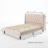 Desmond upholstered Platform Bed Quarter Dimensions queen size shown