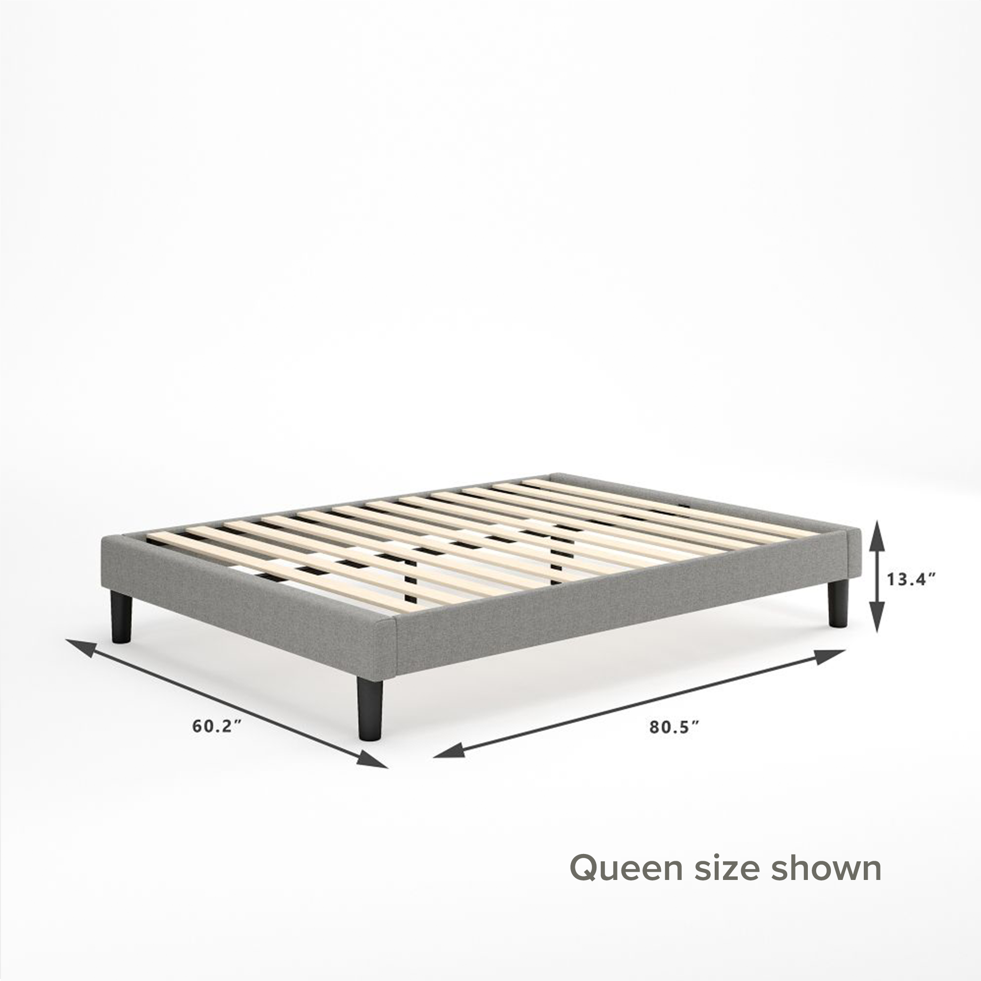 Curtis Upholstered Platform bed frame Dimensional queen size