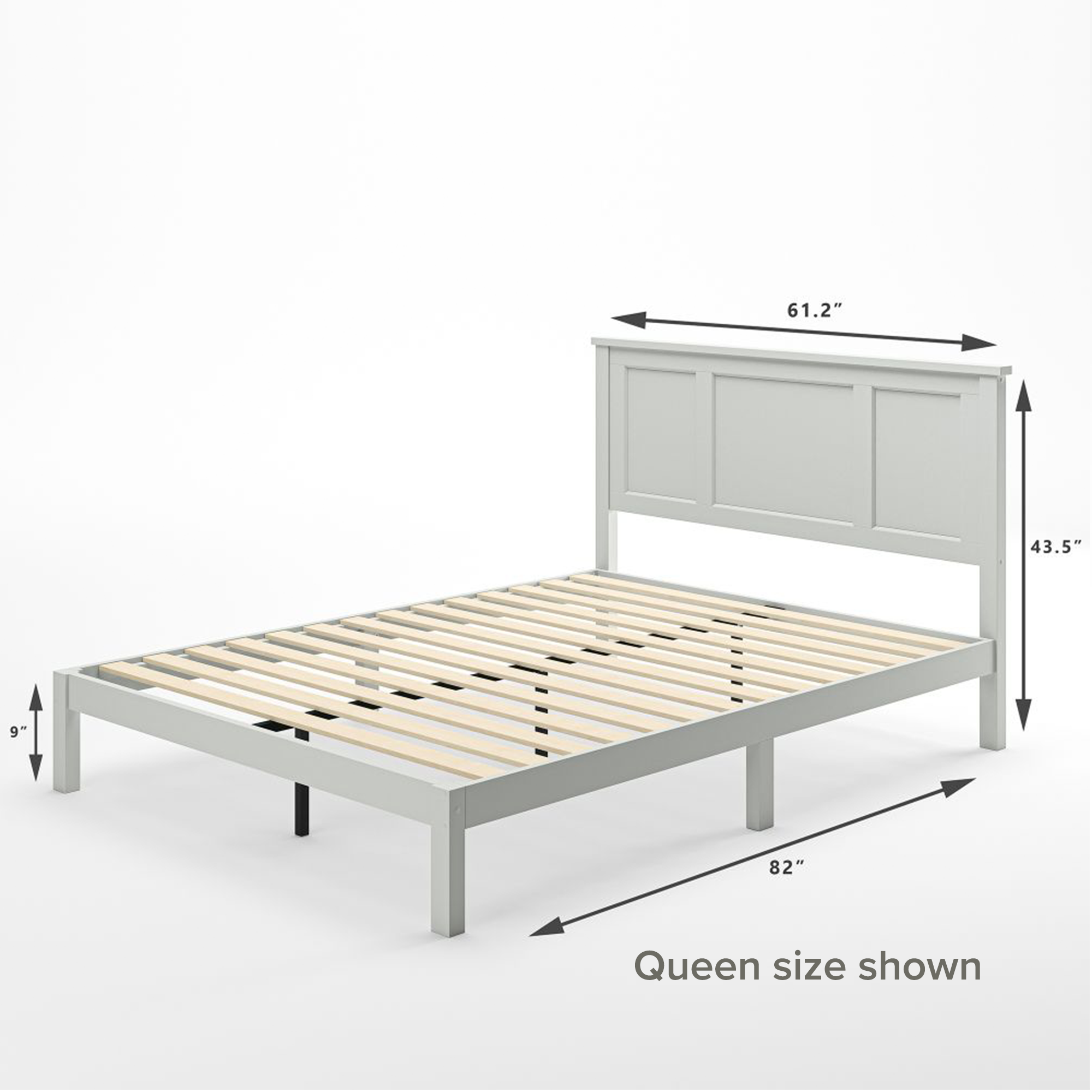 Andrew wood Platform Bed frame queen size Dimension