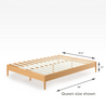 Amelia Wood Platform Bed Frame Queen Size Dimensions