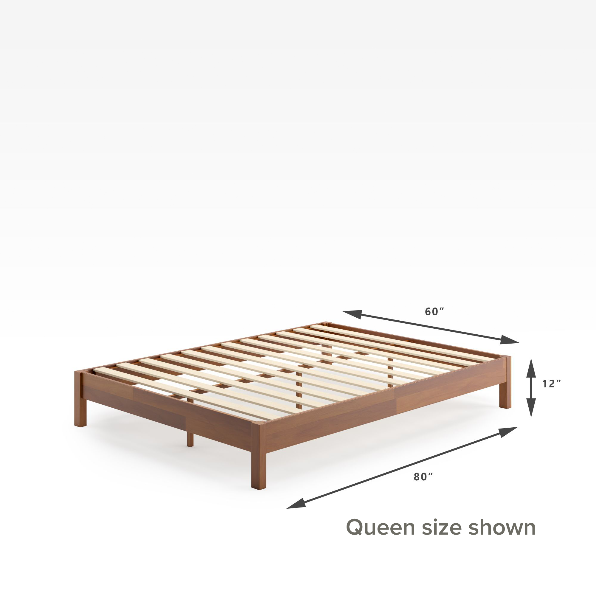 Wen Wood Deluxe Platform Bed Frame queen size dimensions