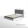 Christina Upholstered Platform Bed Frame with Headboard Shelf Queen Size Dimension