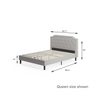 Kellen upholstered Platform Bedframe queen size shown