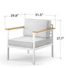 Pablo Aluminum and Acacia Wood Outdoor Armchair 