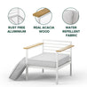 Pablo Aluminum and Acacia Wood Outdoor Armchair 