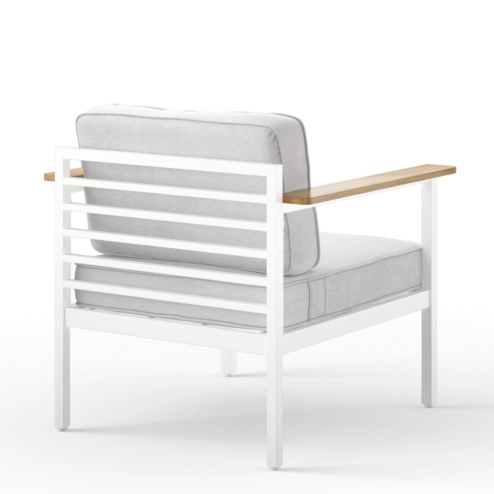 Pablo Aluminum and Acacia Wood Outdoor Armchair 