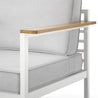 Pablo Aluminum and Acacia Wood Outdoor Loveseat 